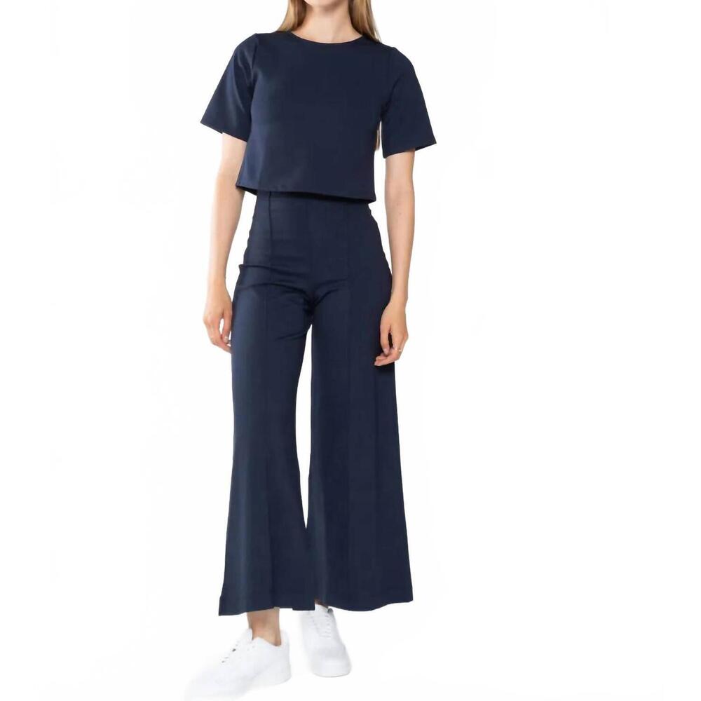 NEW RIPLEY RADER ponte knit wide leg pant in navy